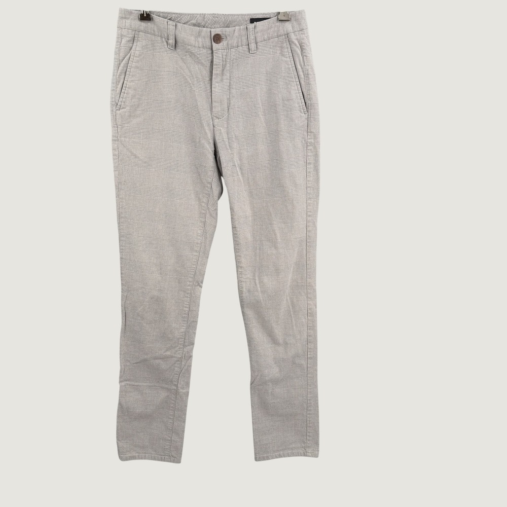 Bonobos Tailored Plaid Pants Mens 29x32‎ Gray Wool Blend Chinos